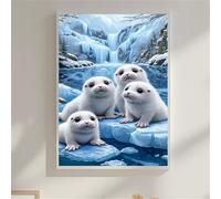 Cute Seals 200 Piece Jigsaw Puzzles for Adults, Colourful, Challenging & Brainteasing Adult Puzzles 200 Pieces Glacier, Fun jigsaws for The Whole Family 14x10 Inch
