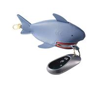 Cute Shark Design Coin Purse, Novelty Coin Pouch, Cartoon Cosmetic Bag, Decorative Animal Wallet 9.5x7.5cm for Present, Coin, Travel, Shopping, School, Offices, Blue Color, riferimento