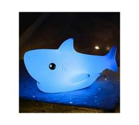 Cute Shark Night Light, Shark Lights for Baby Boys Girls Birthday Gifts Night Light Kids Teens Room Decor, Multicolor Silicone Animal Recharg Night La