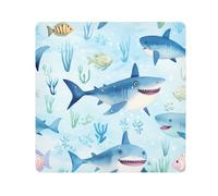 Cute Sharks - Paño autoadhesivo mágico para cámara de lentes, protector de lentes, bolsa de maquillaje, 13.8 x 13.8 pulgadas, multicolor, 17.7x17.7in, moderno