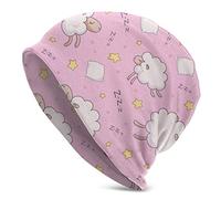 Cute Sheep Flying in The Starry Sky Beanie Hat para Hombres y Mujeres Winter Warm Hats Black
