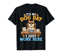 Cute Shiba Inu Dog Boss It's My Dog Day I Just Work Here Camiseta