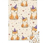 Cute Shiba Inu Pattern Rompecabezas Imposible,desafío for Adults Juego Educativo 1000 Piezas Obra De Arte De Juego De para Adultos Y Niños A Partir De 12 Años 52x38cm/1000pcs