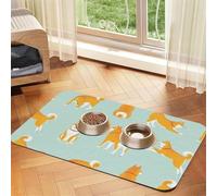Cute Shiba Inu Puppy,Waterproof Pet Feeding Mat,PU Leather Placemats for Cat Dog Water Bowl,Food Mats,40x60cm