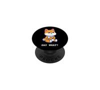 Cute Shiba Inu Say What Funny Dog Breed Attitude Meme Design PopSockets PopGrip Adhesivo