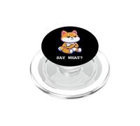 Cute Shiba Inu Say What Funny Dog Breed Attitude Meme Design PopSockets PopGrip para MagSafe