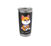 Cute Shiba Inu Say What Funny Dog Breed Attitude Meme Design Vaso térmico de acero inoxidable de doble pared