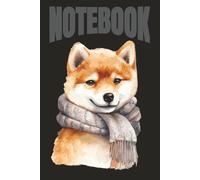 Cute Shiba Inu Scarf Dog Lover Design: Features an adorable Shiba Inu wearing a cozy scarf with “Notebook” text on the cover, perfect as a journal for students, writers, and dog lovers
