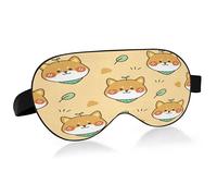 Cute Shiba Inu Sleep Mask Lightweight Soft Breathable Eye Mask with Adjustable Strap Blackout Eye Mask for Women Men for Travel Night Sleeping