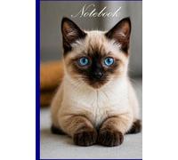 Cute Siamese Cat Notebook: Lined Journal with Date Space | 110 Pages | Stylish Blue Cover | Perfect Gift for Cat Lovers