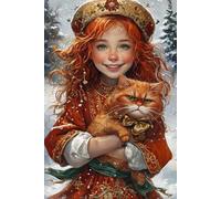 Cute Slavic Redhead Girl with Grumpy Orange Cat - 6x9'' (80 Pages) | Adorable & Funny Notebook for Kids & Adults | Cute Illustration Journal for ... for Cat Lovers & Aesthetic Stationery Fans!