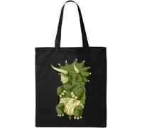 Cute Sleeping Baby Triceratops Dinosaur Art - Bolsa de algodón ecológico natural, color negro, talla única, Negro -, Talla única