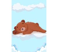 Cute sleeping brown bear note book