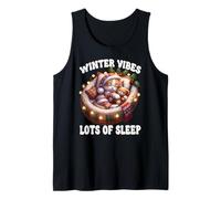 Cute Sleeping Cat For Christmas Lover Cozy Winter Kitten Mom Camiseta sin Mangas