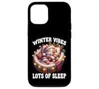 Cute Sleeping Cat For Christmas Lover Cozy Winter Kitten Mom Carcasa para iPhone 12/12 Pro