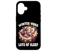 Cute Sleeping Cat For Christmas Lover Cozy Winter Kitten Mom Carcasa para iPhone 16