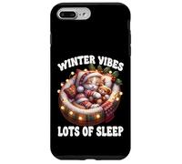 Cute Sleeping Cat For Christmas Lover Cozy Winter Kitten Mom Carcasa para iPhone 7 Plus/8 Plus