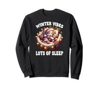 Cute Sleeping Cat For Christmas Lover Cozy Winter Kitten Mom Sudadera