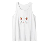 Cute Sleepy Cat Face Adorable Feline Kitty Lover Camiseta sin Mangas