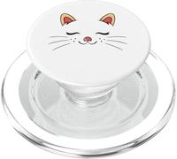 Cute Sleepy Cat Face Adorable Feline Kitty Lover PopSockets PopGrip para MagSafe
