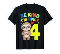 Cute Sloth I'm Only 4 Funny Fourth Birthday Camiseta