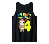 Cute Sloth I'm Only 4 Funny Fourth Birthday Camiseta sin Mangas
