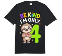 Cute Sloth I'm Only 4 Funny Fourth Birthday Comfort Colors Adult Heavyweight T-Shirt