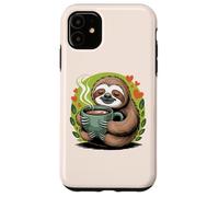 Cute Sloth Morning Coffee Tree Branch Lazy Relax Carcasa para iPhone 11