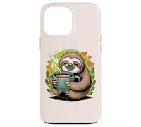Cute Sloth Morning Coffee Tree Branch Lazy Relax Carcasa para iPhone 13 Pro MAX