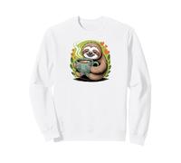 Cute Sloth Morning Coffee Tree Branch Lazy Relax Sudadera