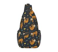 Cute Sloth on Tree Sling Bag Senderismo Mochila Crossbody Hombro Mochila Travel Chest Pack para Hombres Mujeres