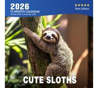 Cute Sloths 2026 Calendar: Slow, Sweet, and Smiley Sloths to Brighten Your Year
