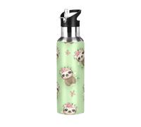 Cute Sloths - Botella de agua de acero inoxidable con aislamiento al vacío de 32 onzas, sin BPA, botella de agua deportiva a prueba de fugas