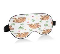 Cute Sloths on The Branches Sleep Mask Lightweight Soft Breathable Eye Mask with Adjustable Strap Blackout Eye Mask for Women Men for Travel Night Sleeping