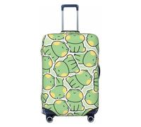 Cute smile frog green Fundas de equipaje de viaje - Fundas elásticas para maletas protectoras para equipaje de 18 a 32 pulgadas, Negro -, Mediano