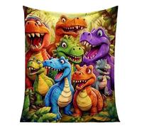 Cute Smiling Dinosaurs Hd Digital Print Flannel, Soft Lightweight Throw Smiling Dinosaurs Blanket, Soft Funny Throw Blanket, Warm Ultra-Soft Nap Throw for Kids Adults Home Travel Decor (60x50inch)