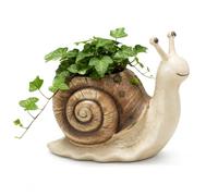 Cute Snail Succulent Planter, Whimsical Garden Flower Pot Decoration, Funny Animal Plant Holder for Patio Balcony & Home Decor