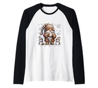 Cute Snowflake Patterns and Pumpkin Spice GNOME For Winter Camiseta Manga Raglan