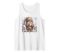 Cute Snowflake Patterns and Pumpkin Spice GNOME For Winter Camiseta sin Mangas