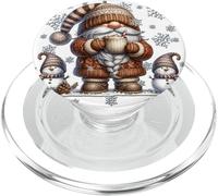 Cute Snowflake Patterns and Pumpkin Spice GNOME For Winter PopSockets PopGrip para MagSafe