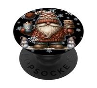Cute Snowflake Patterns For Christmas Pumpkin Spice GNOME PopSockets PopGrip Adhesivo