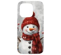 Cute Snowman, Red Knit Hat & Scarf - Cozy Winter Christmas Carcasa para iPhone 15 Pro
