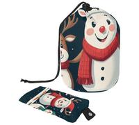 Cute Snowmen Have Fun in Winter Holidays 2_13 - Bolsa de cosméticos con cordón, organizador multifuncional para maquillaje y artículos de tocador, Multicolor 04,