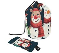 Cute Snowmen Have Fun in Winter Holidays 2_13 - Bolsa de cosméticos con cordón, organizador multifuncional para maquillaje y artículos de tocador, Multicolor 15,
