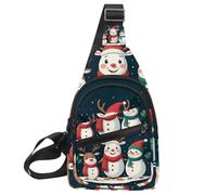 Cute Snowmen Have Fun in Winter Holidays 2_16 Crossbody Sling Backpack Sling Bag Travel Hiking Chest Bag Daypack, Multicolor 11, 11.8x7x1.5in/30x18x4cm