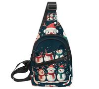 Cute Snowmen Have Fun in Winter Holidays 2_16 Crossbody Sling Backpack Sling Bag Travel Hiking Chest Bag Daypack, Multicolor 10, 11.8x7x1.5in/30x18x4cm