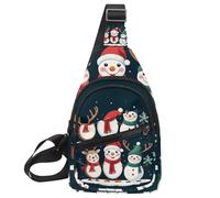 Cute Snowmen Have Fun in Winter Holidays 2_16 Crossbody Sling Backpack Sling Bag Travel Hiking Chest Bag Daypack, Multicolor 20, 11.8x7x1.5in/30x18x4cm