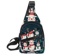 Cute Snowmen Have Fun in Winter Holidays 2_16 Crossbody Sling Backpack Sling Bag Travel Hiking Chest Bag Daypack, Multicolor 12, 11.8x7x1.5in/30x18x4cm