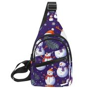Cute Snowmen Have Fun in Winter Holidays 2_16 Crossbody Sling Backpack Sling Bag Travel Hiking Chest Bag Daypack, Multicolor 06, 11.8x7x1.5in/30x18x4cm