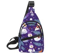 Cute Snowmen Have Fun in Winter Holidays 2_16 Crossbody Sling Backpack Sling Bag Travel Hiking Chest Bag Daypack, Multicolor 08, 11.8x7x1.5in/30x18x4cm